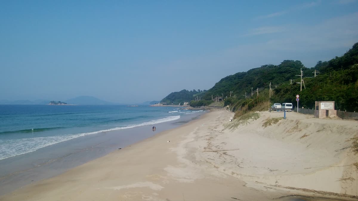 Anego-no-hama beach in Itoshima, known for its singing sand