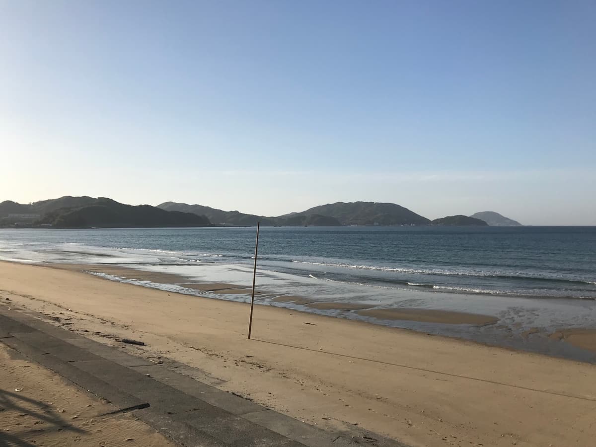 The Itoshima peninsula seen across the water from Obaru beach