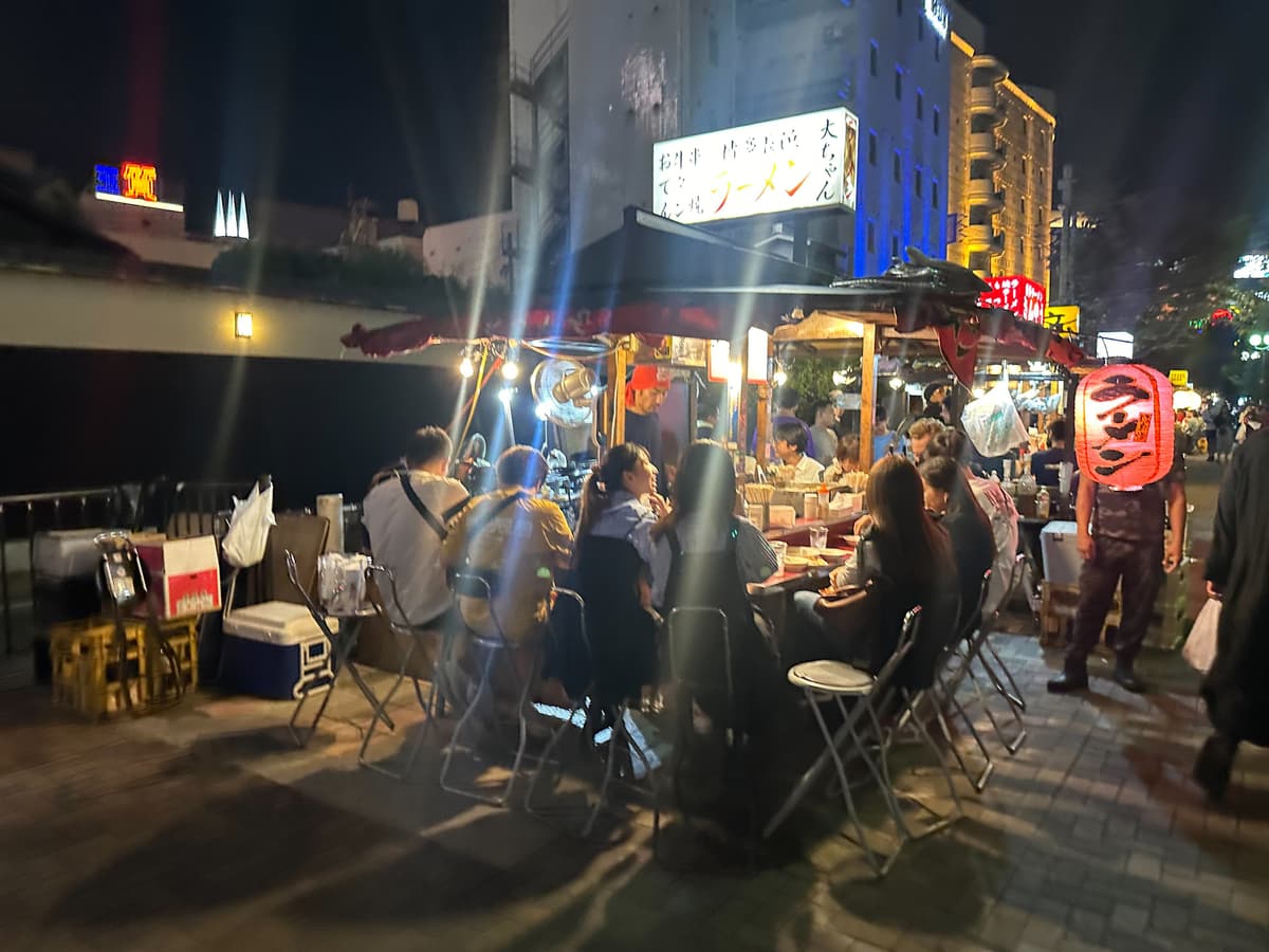 Yatai food stalls in Nakasu, Fukuoka